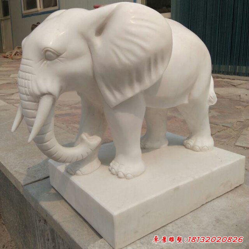 汉白玉小象石雕 (390)