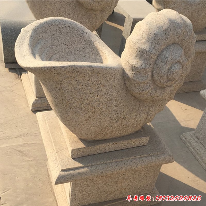 动物造型喷泉，海螺喷泉石雕 (3)