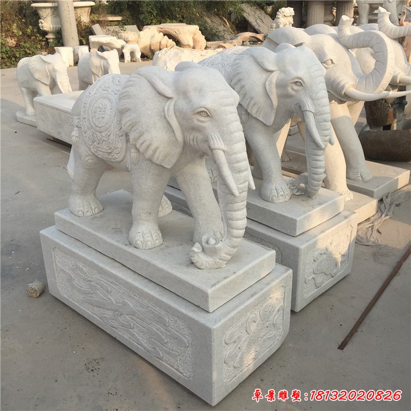 大理石小象雕塑 (284)
