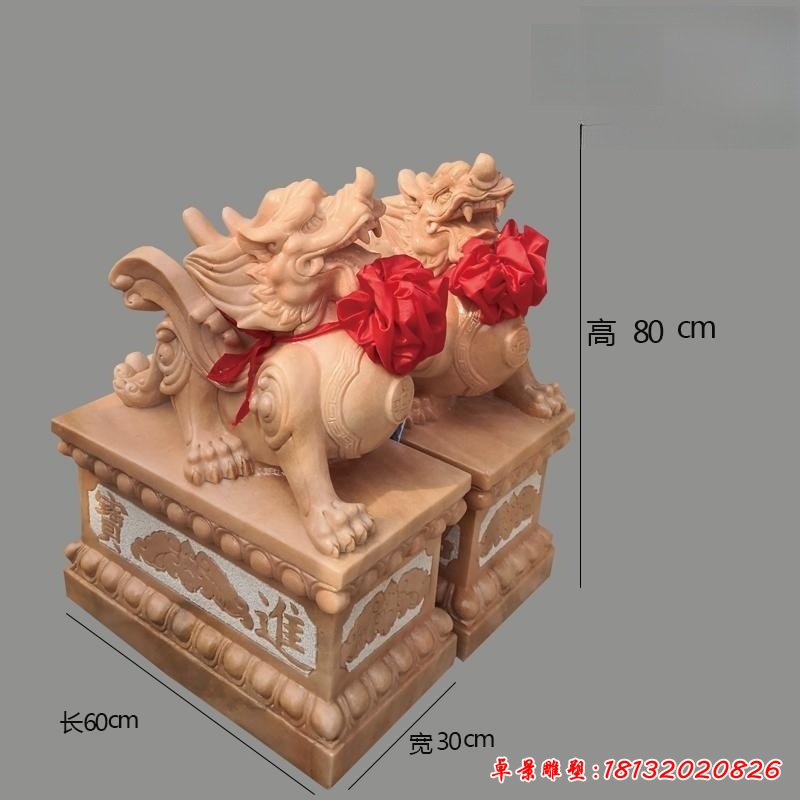 石雕貔貅门墩雕塑 (1)_副本