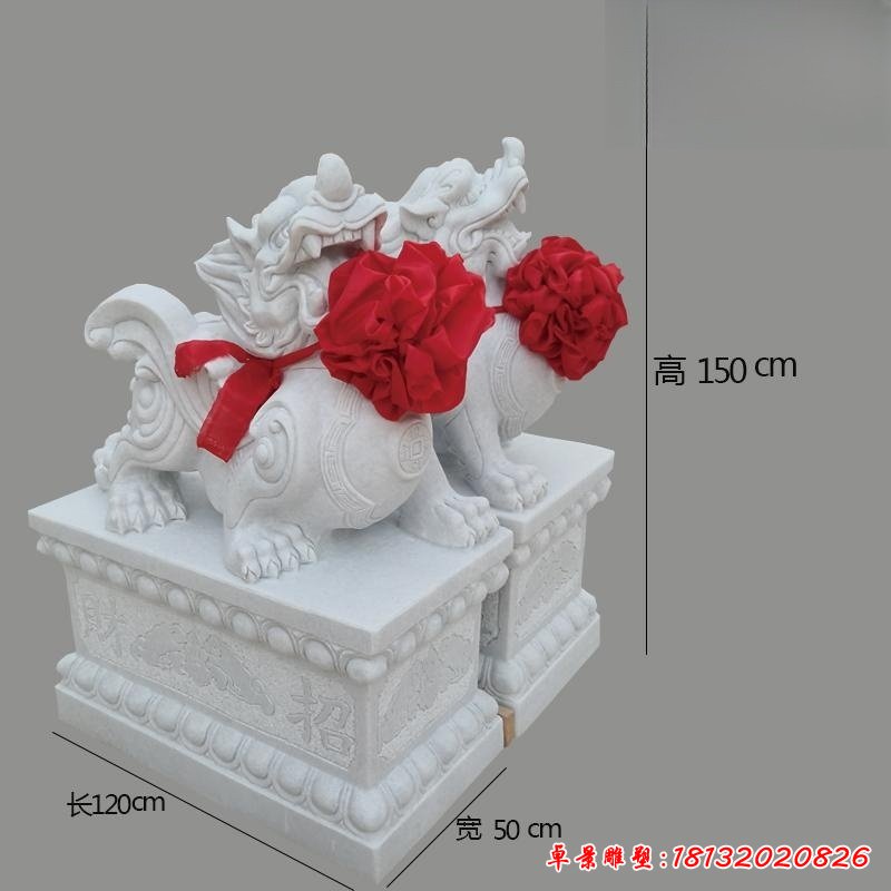 石雕貔貅门墩雕塑 (2)_副本