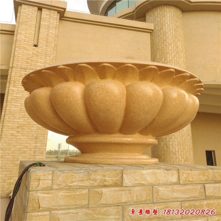 玻璃钢工艺仿石效果花盆城市广场景观雕塑特色花盆摆件117276