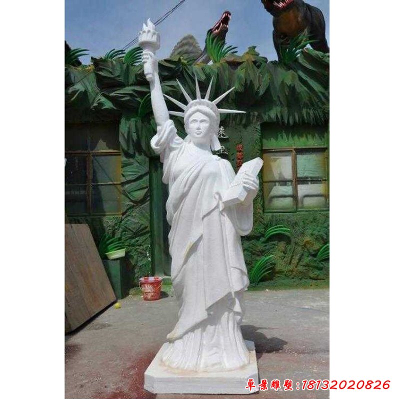 大理石自由女神像   石雕人物摆件