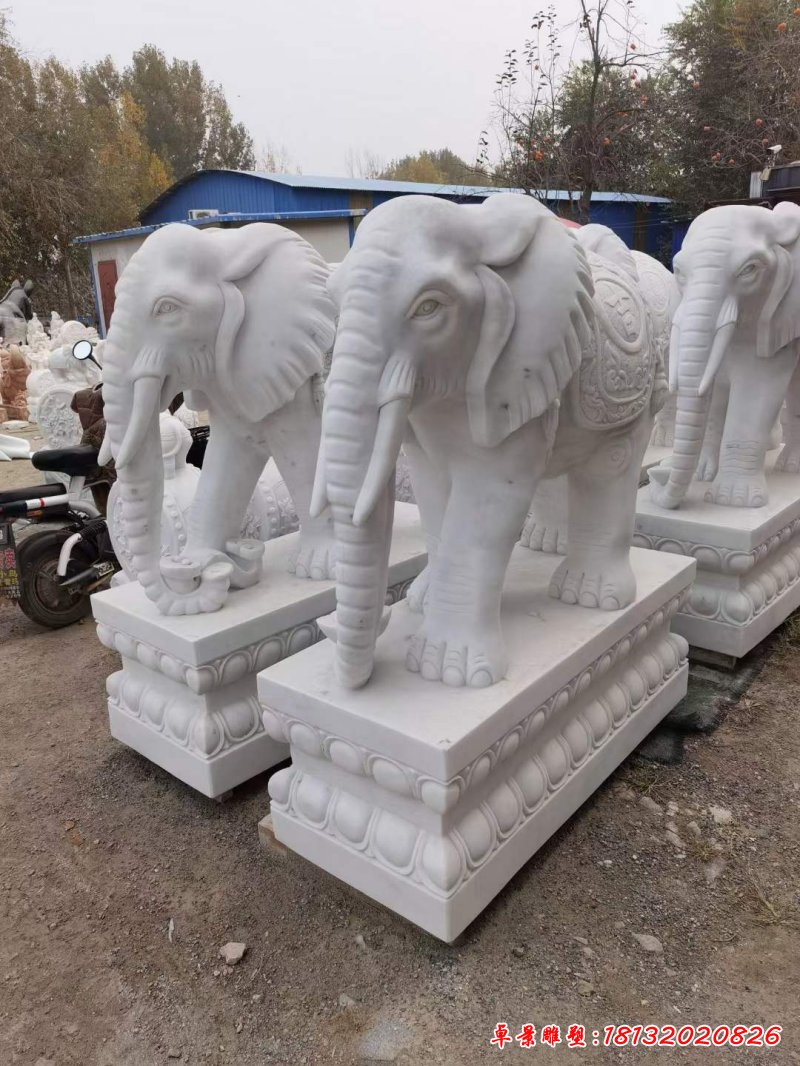 吉祥大象动物石雕 (1)