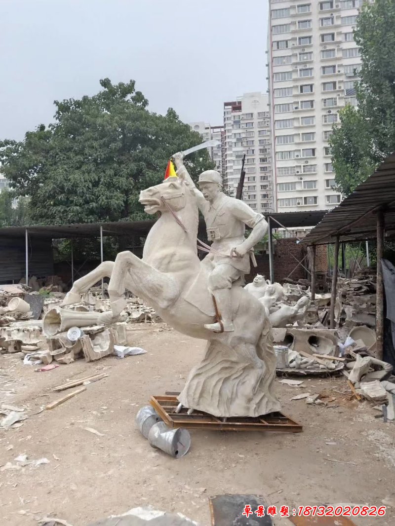 骑马奋勇杀敌人物石雕 (1)[1]