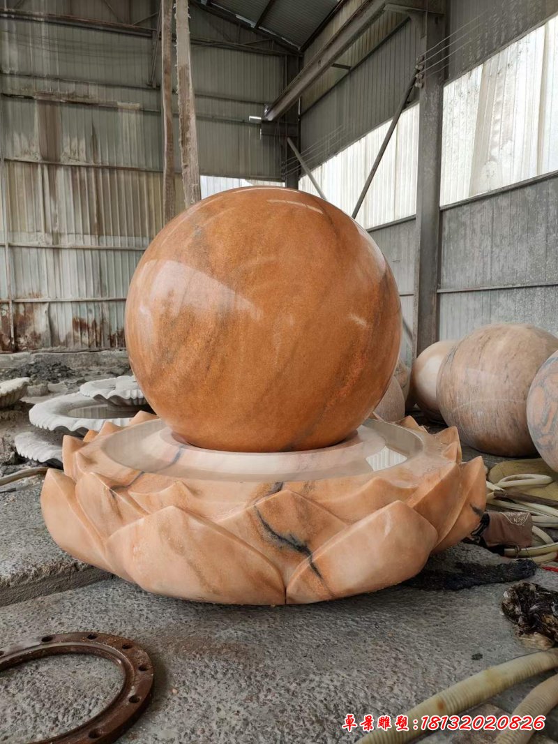 莲华风水球喷泉石雕 (2)