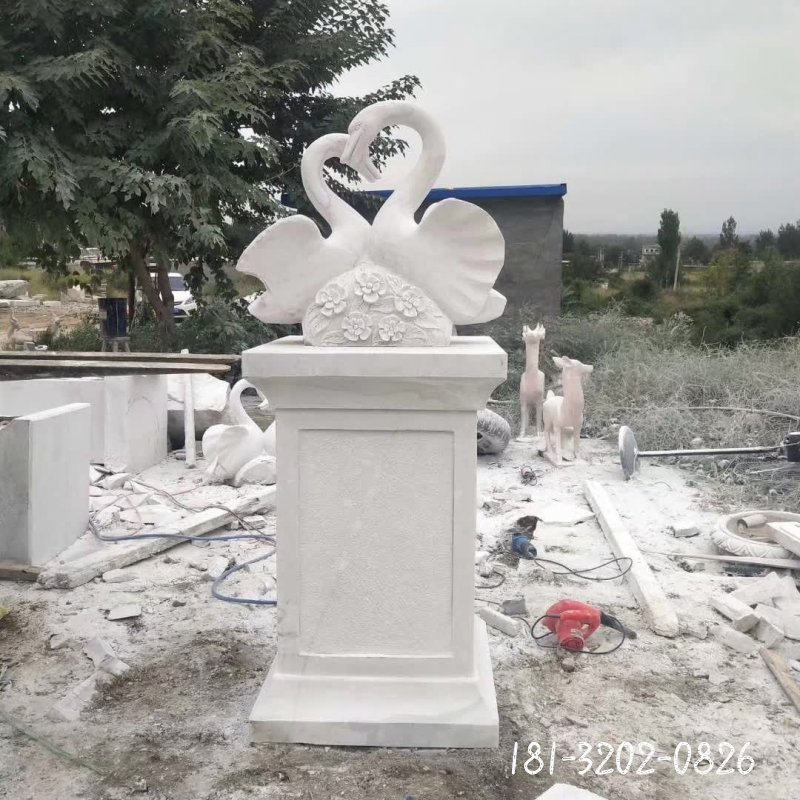 天鹅动物石雕 (1)