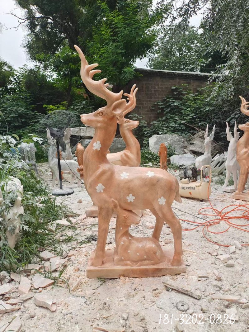 鹿动物石雕 (3)