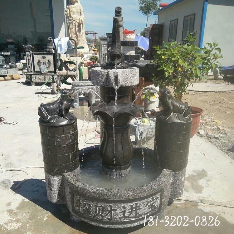 家东起雕塑    来图定制 石雕流水摆件青石鱼缸花盆  户外庭院仿古石槽室内水景观赏 养鱼水池29583640