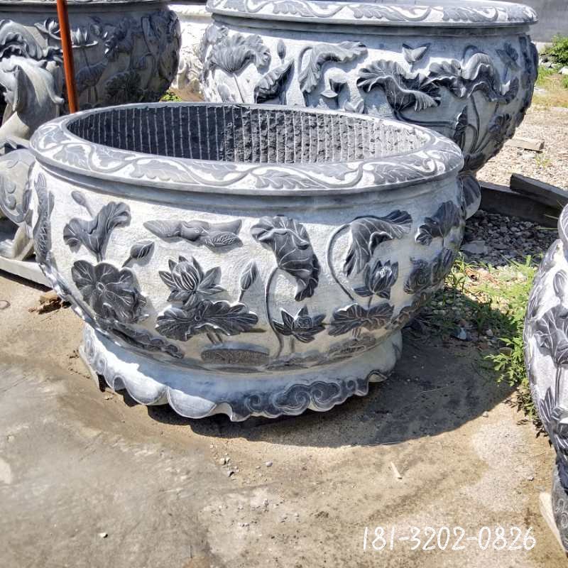 圆形水缸石雕 (24)