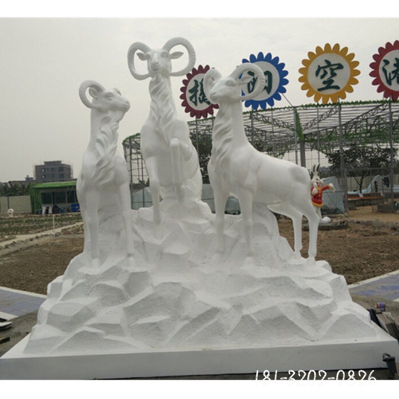 大理石羊雕塑 (28)