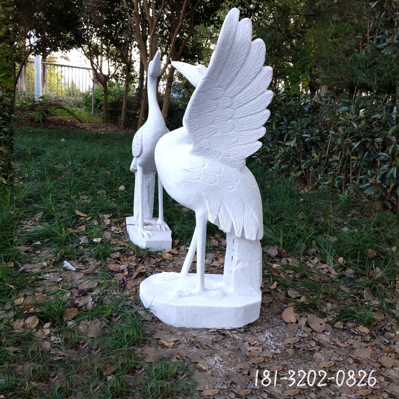 大理石仙鹤雕塑 (1)