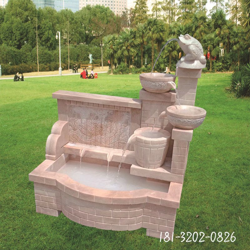 厂家供应室内外流水石雕喷泉晚霞红流水鱼缸水池庭院别墅水景雕塑113231