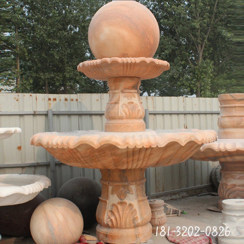 石雕大理石双层风水球   石雕小区景观 (2)