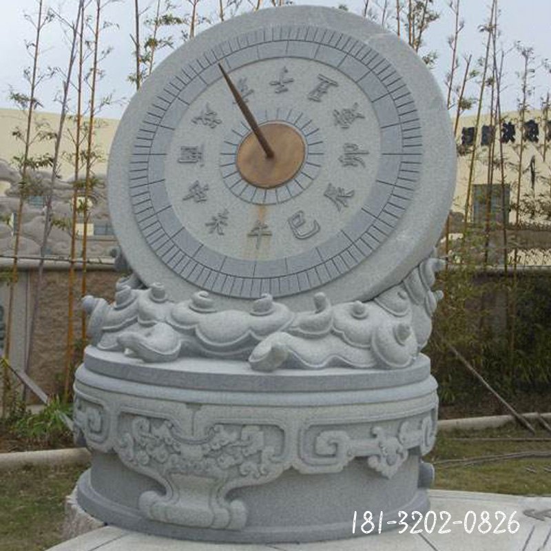 仿古石雕日晷，青石日晷