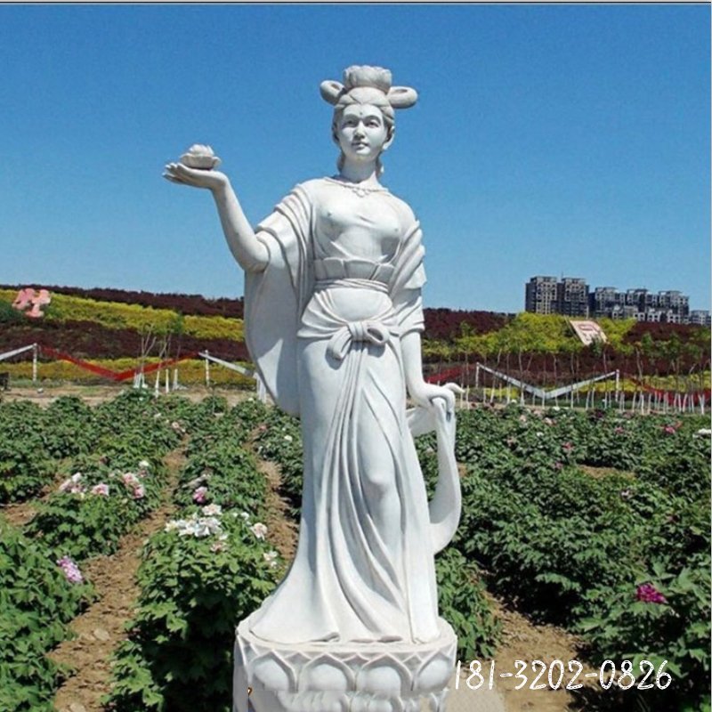 大理石莲花美女  石雕广场人物雕塑