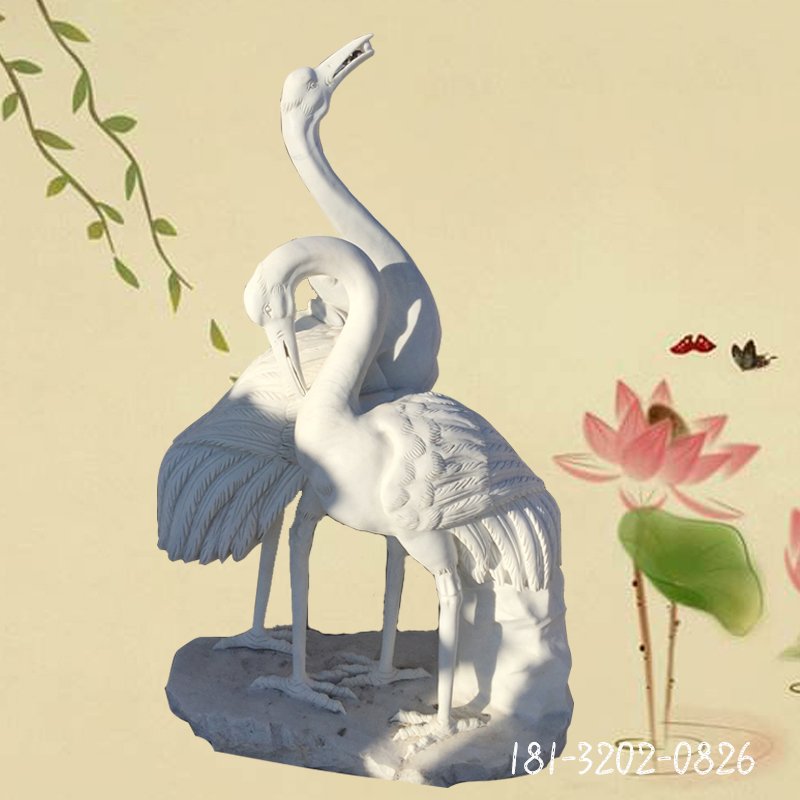 仙鹤石雕，汉白玉动物石雕