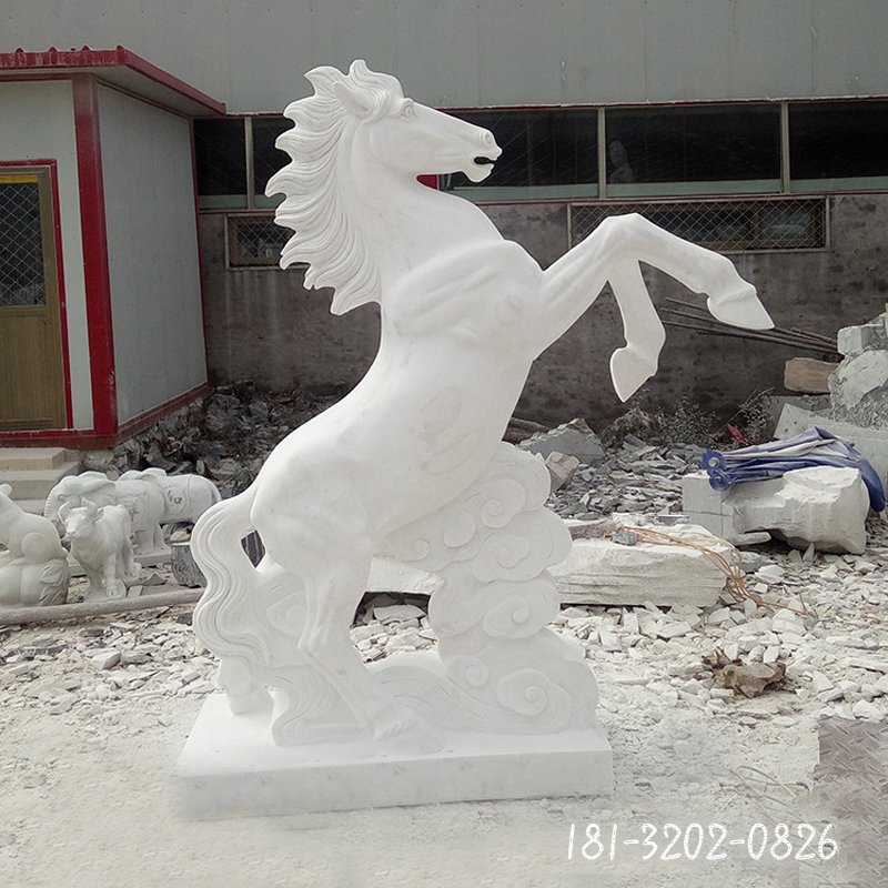 动物汉白玉马石雕 (15)