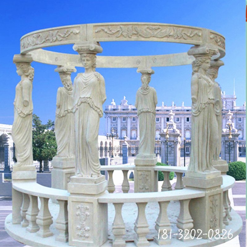 欧式圆形无顶石凉亭 (3)