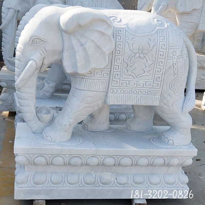 大理石大象雕塑 (673)