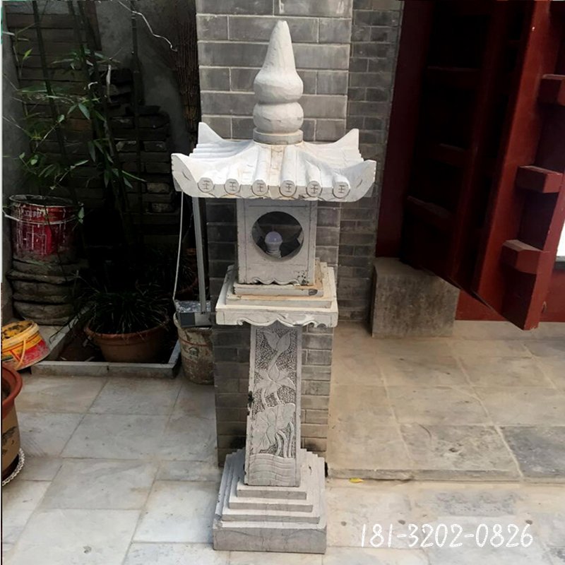 仿古灯石雕，公园石灯 (2)