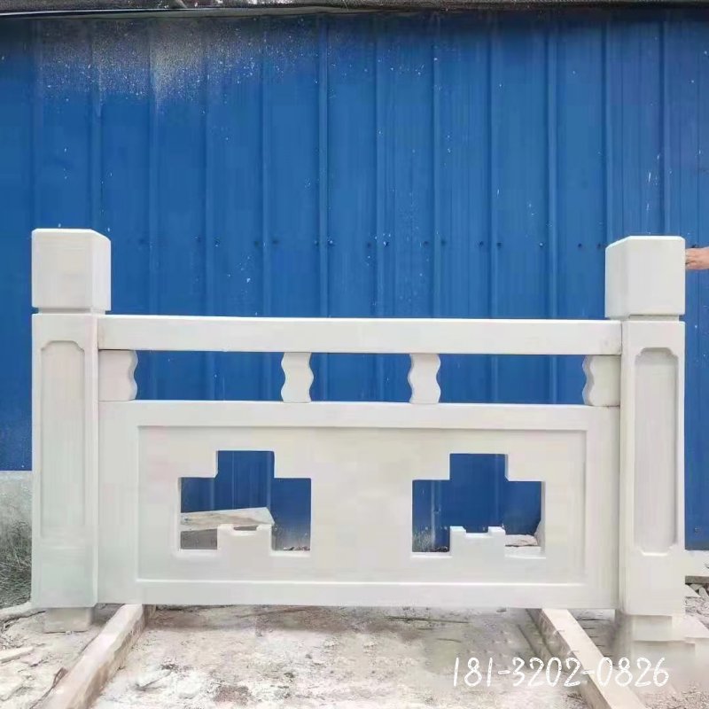 公园汉白玉石栏板雕塑