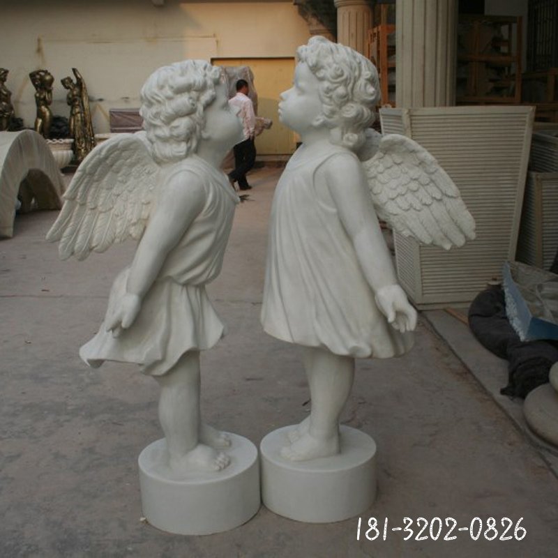 汉白玉小天使石雕，西方人物石雕