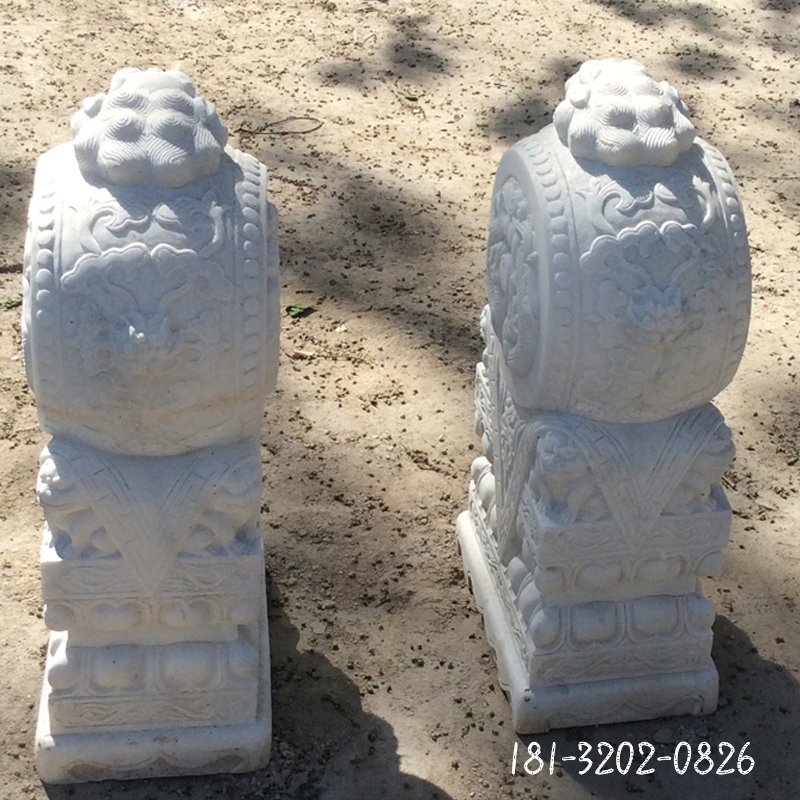 汉白玉抱鼓石雕塑，庭院景观石雕 (2)