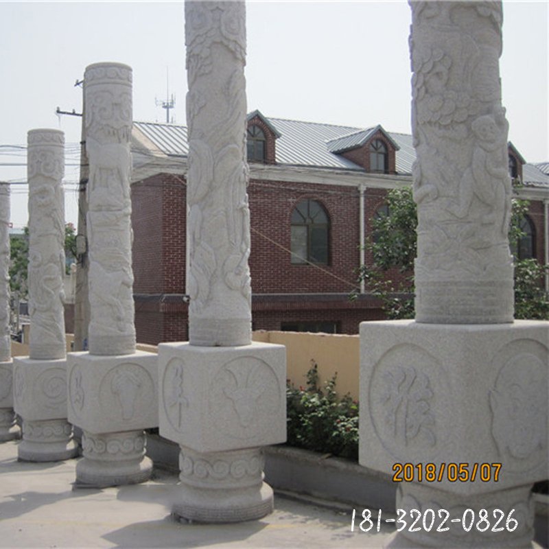 十二生肖柱子，广场石雕柱子 (4)