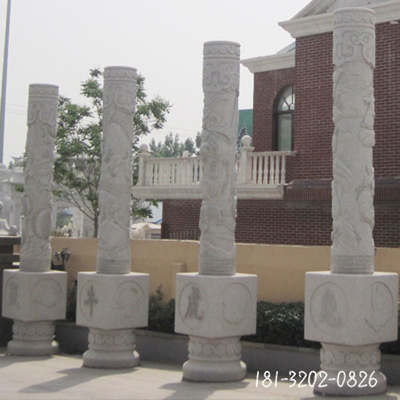 十二生肖柱子，广场石雕柱子 (1)