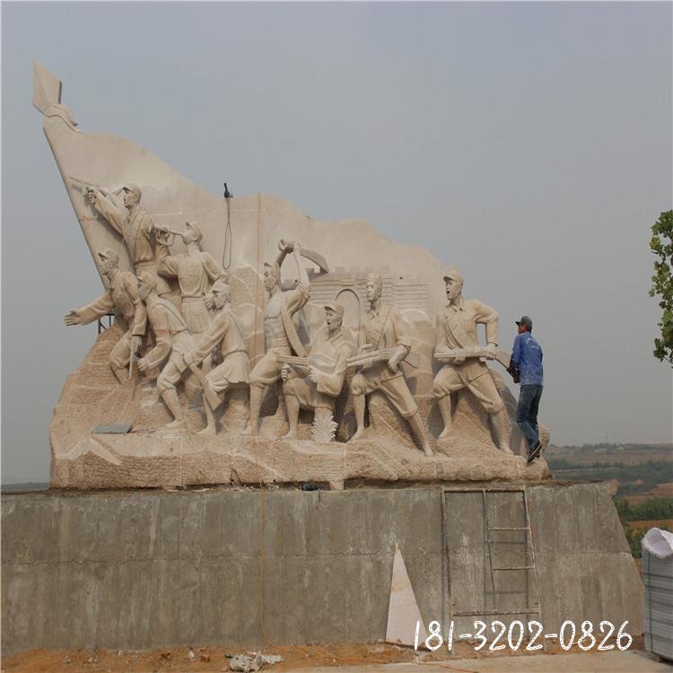 广场大型石雕抗战人物 (2)