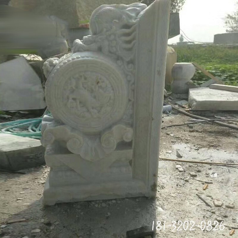 汉白玉门墩  石雕庭院景观雕塑