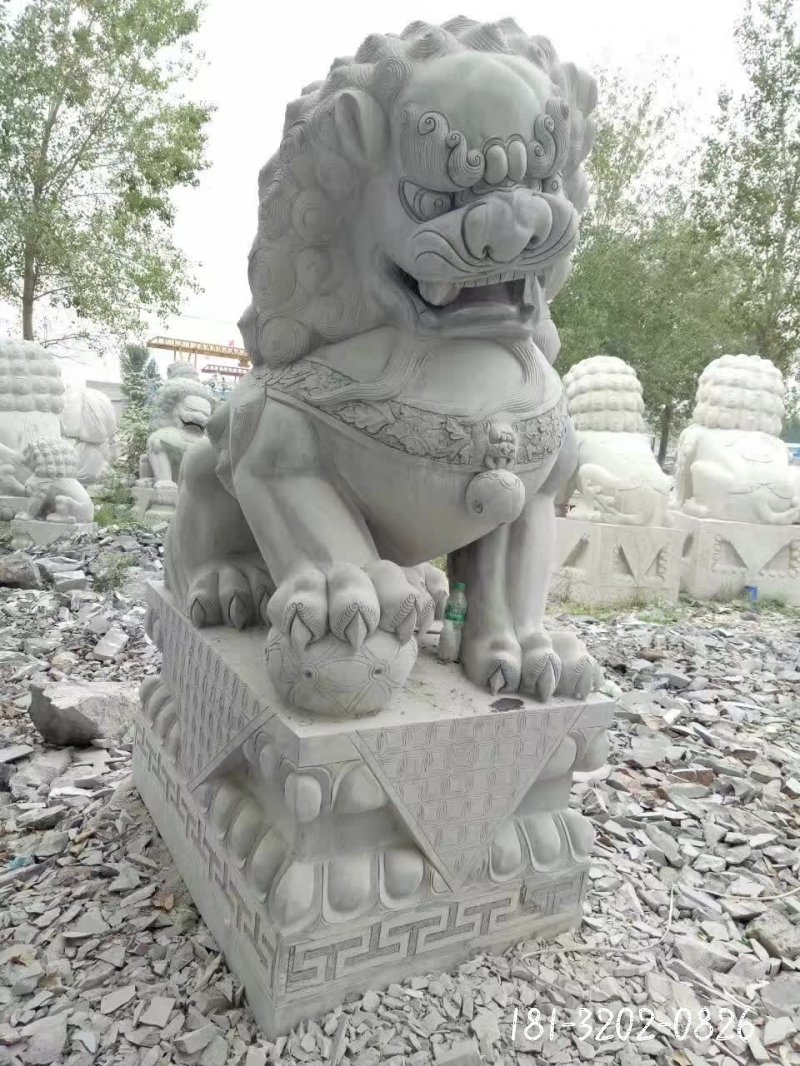 狮子动物石雕 (4)