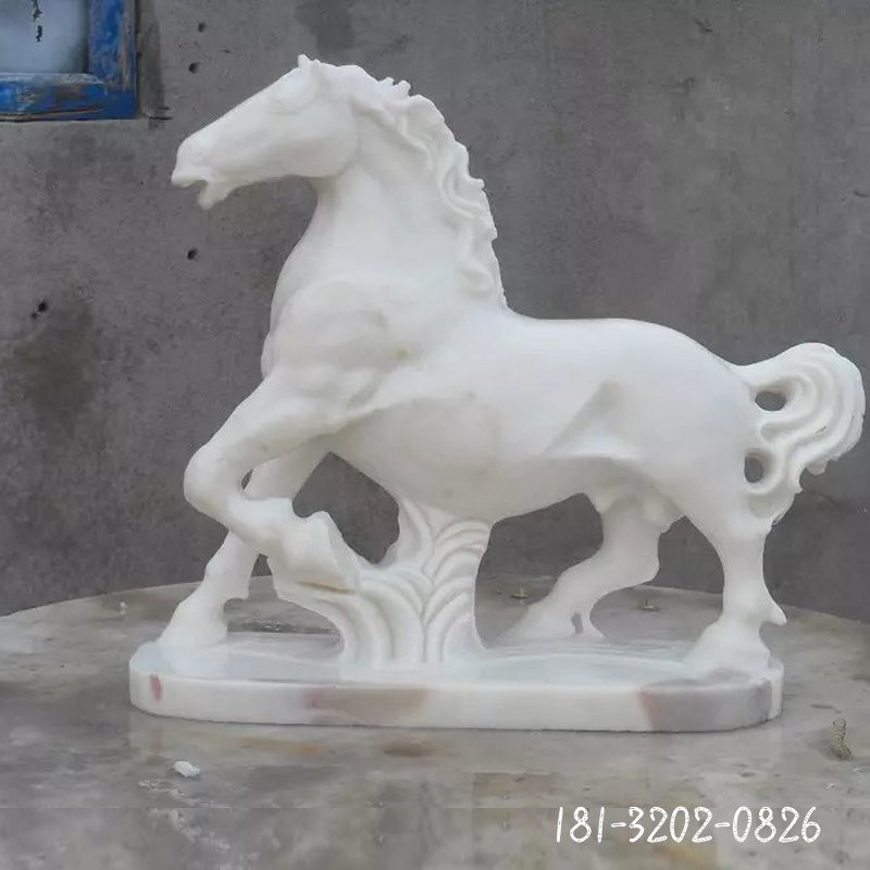汉白玉马石雕 (8)