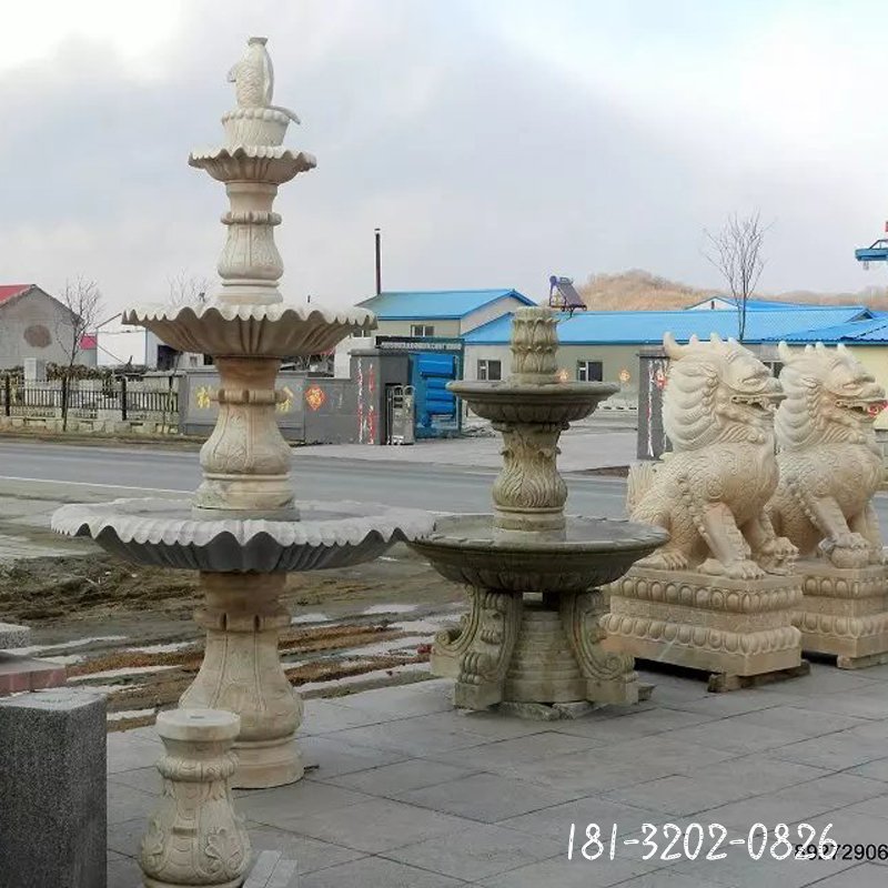 石雕喷泉，大理石喷水盆，欧式石喷泉