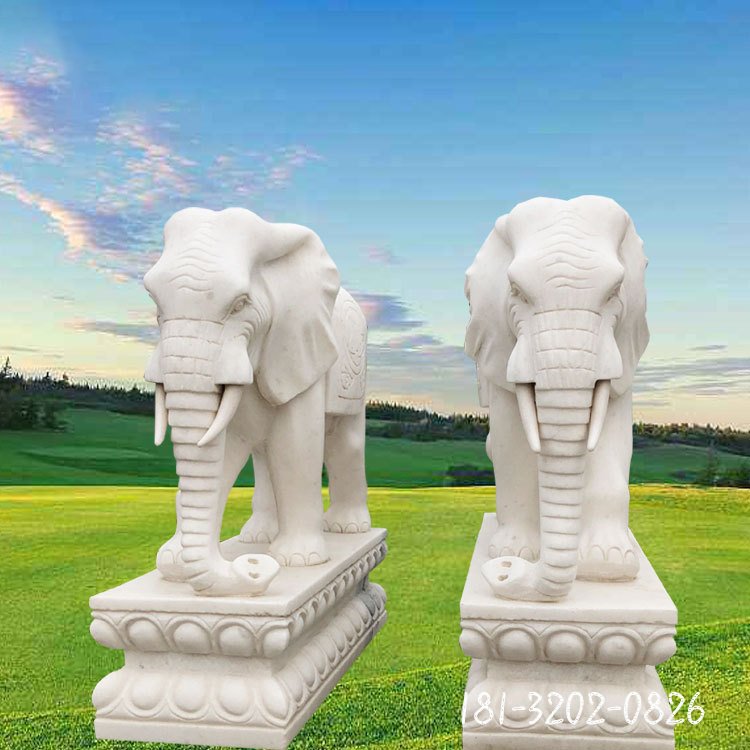 汉白玉大象雕塑 (48)