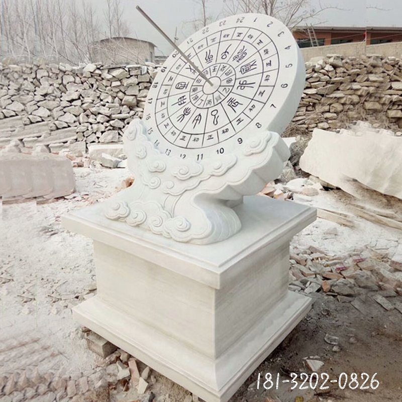 汉白玉时间日晷   石雕广场景观摆件