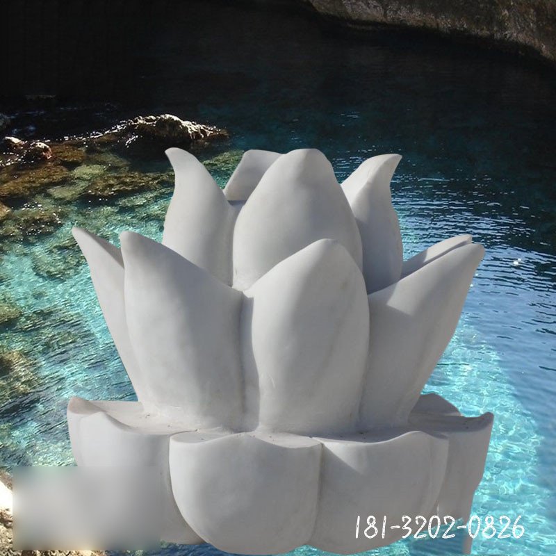 大理石莲花荷叶  石雕公园景观雕塑