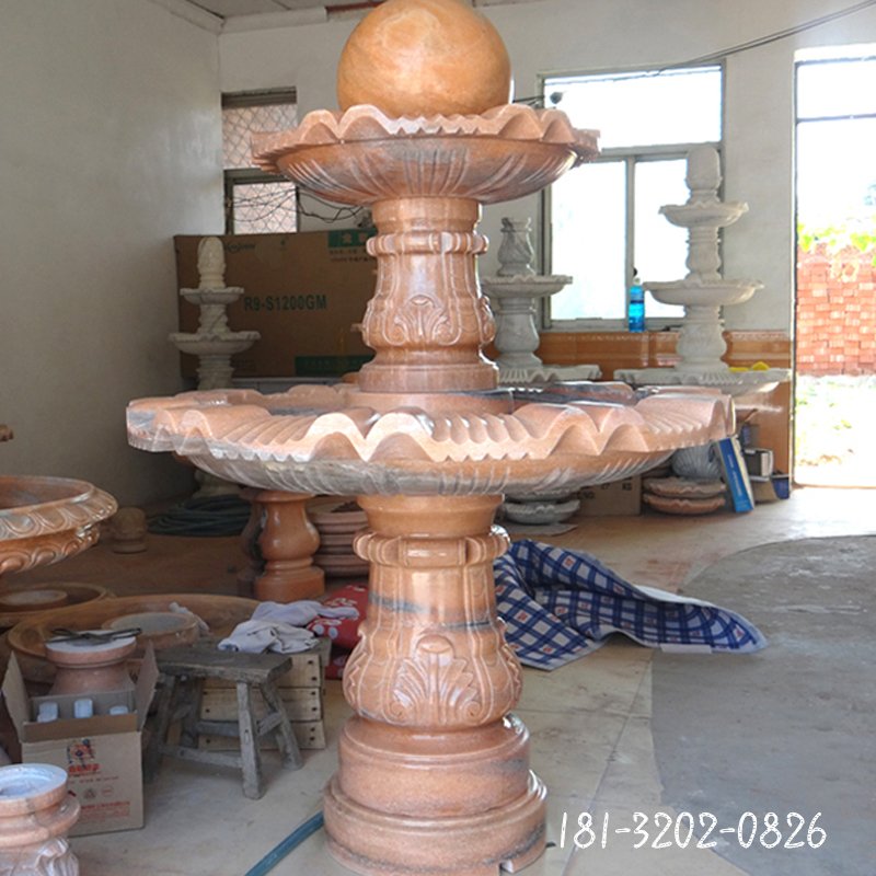 大理石双层风水球   石雕小区景观 (5)