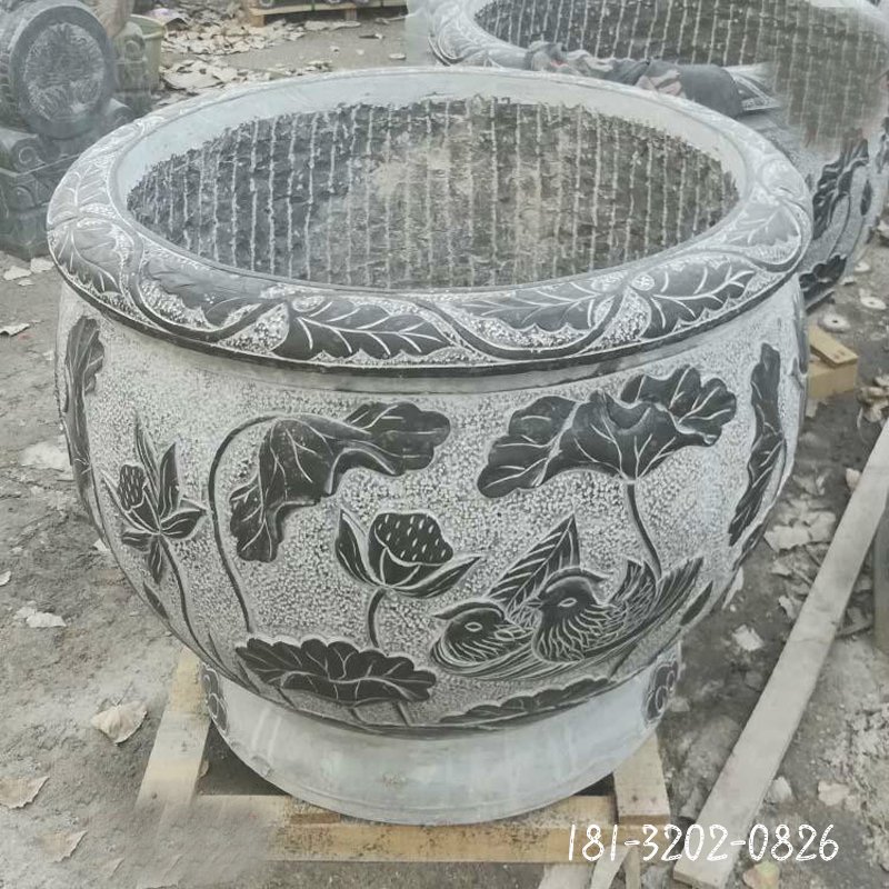 石雕花盆雕塑   大理石景观摆件 (32)