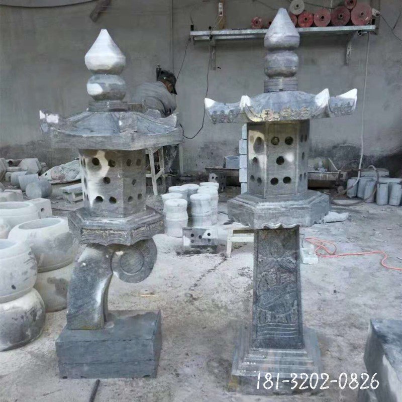 公园石雕宫灯 大理石灯 (4)