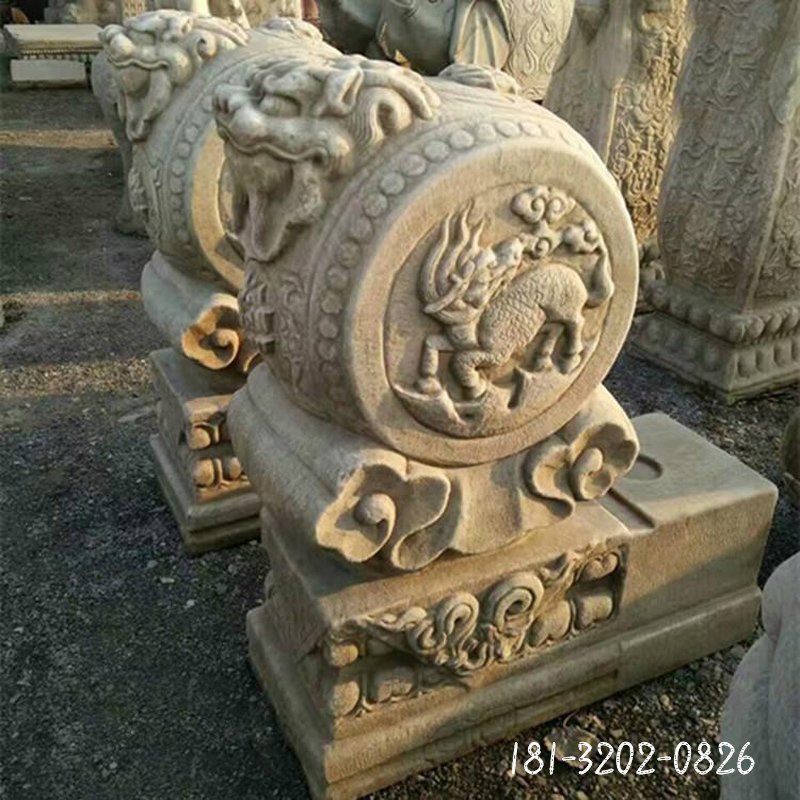 仿古门墩石雕门口抱鼓石 (1)