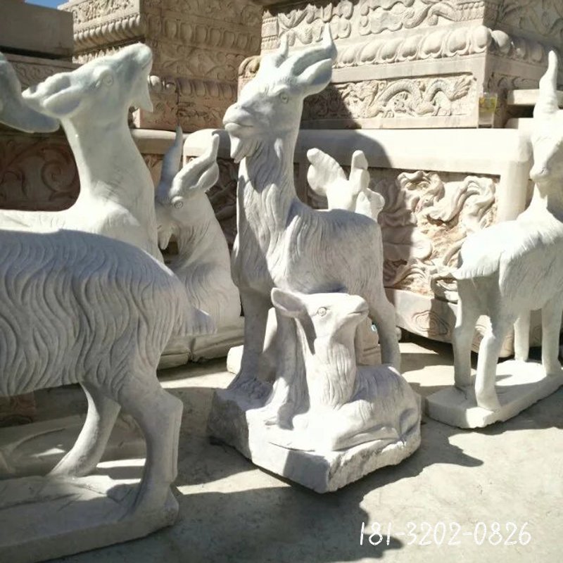 大理石羊雕塑 (161)