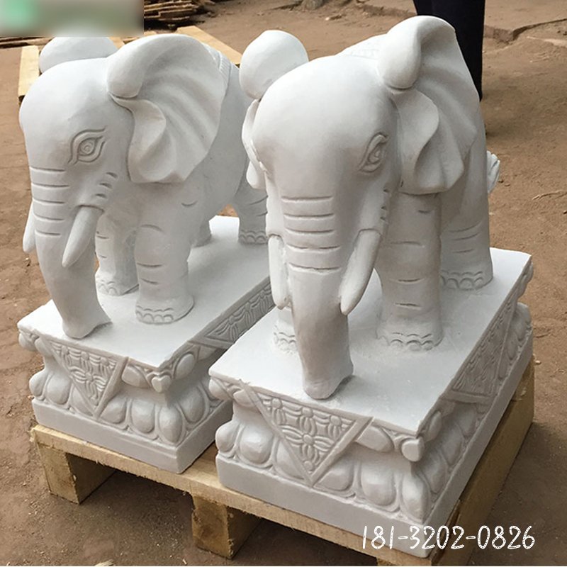 汉白玉小象石雕 (306)