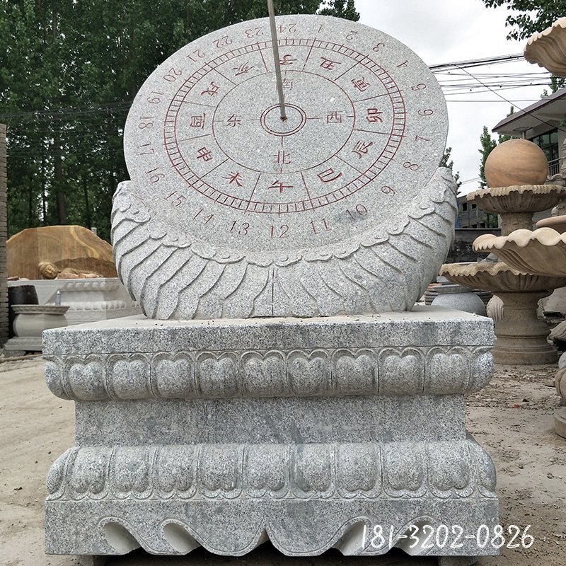 大理石珍惜日晷   石雕校园景观雕塑 (1)