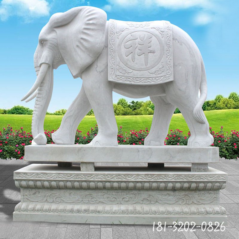 大理石大象雕塑 (173)