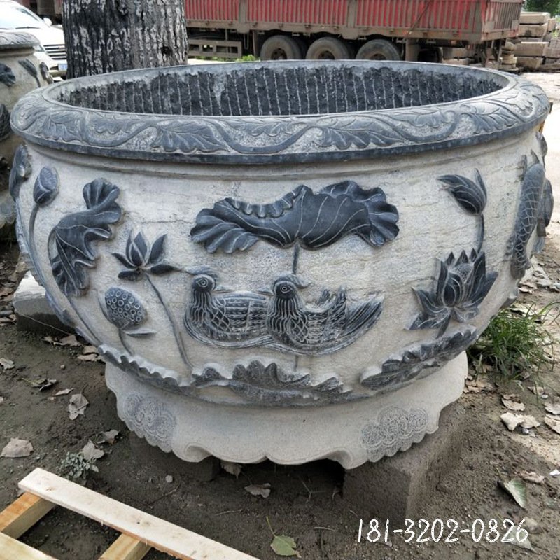 圆口水缸石雕 (3)