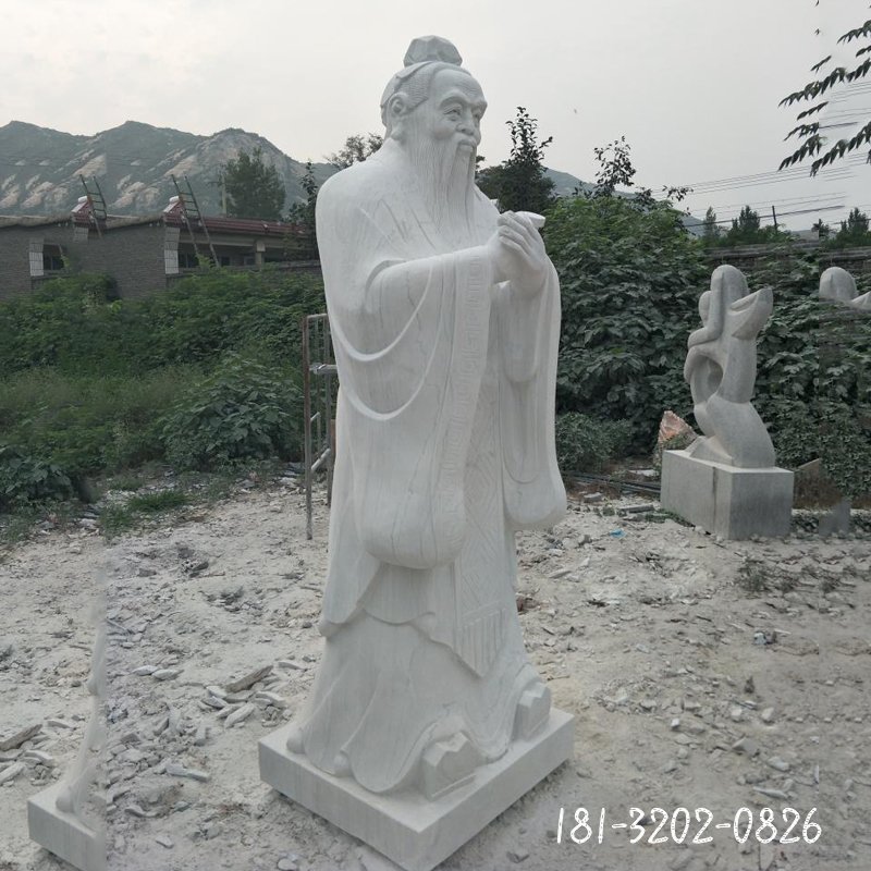大理石先师孔子雕塑，石雕名人 (4)