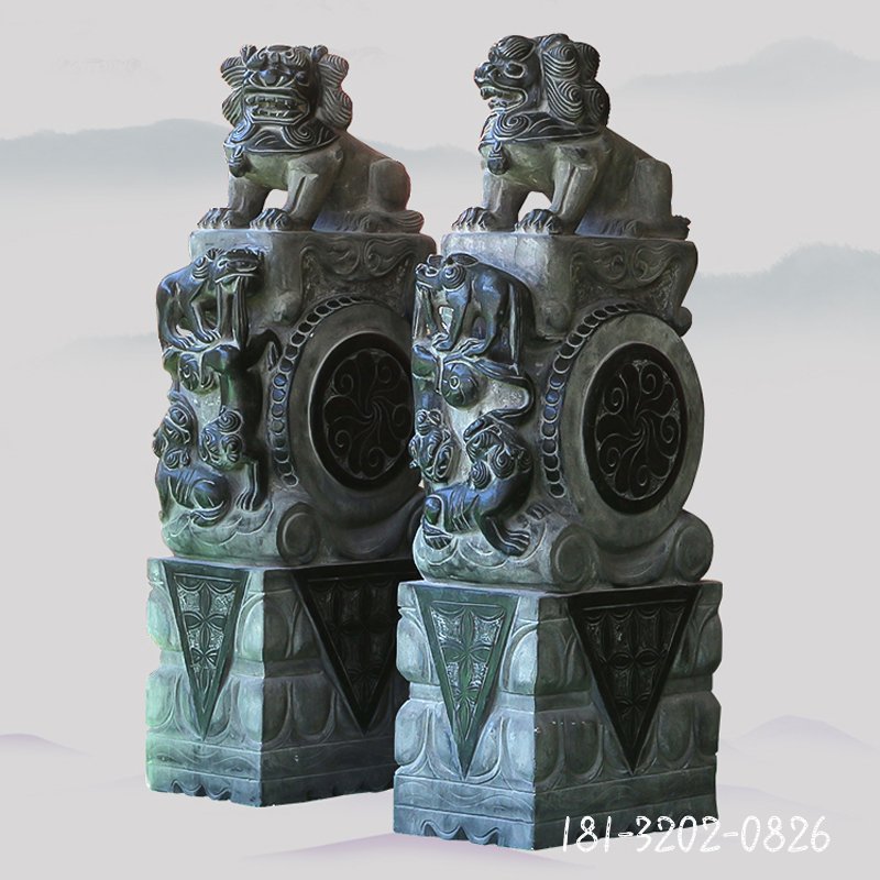 石狮门墩，庭院门口摆件石雕