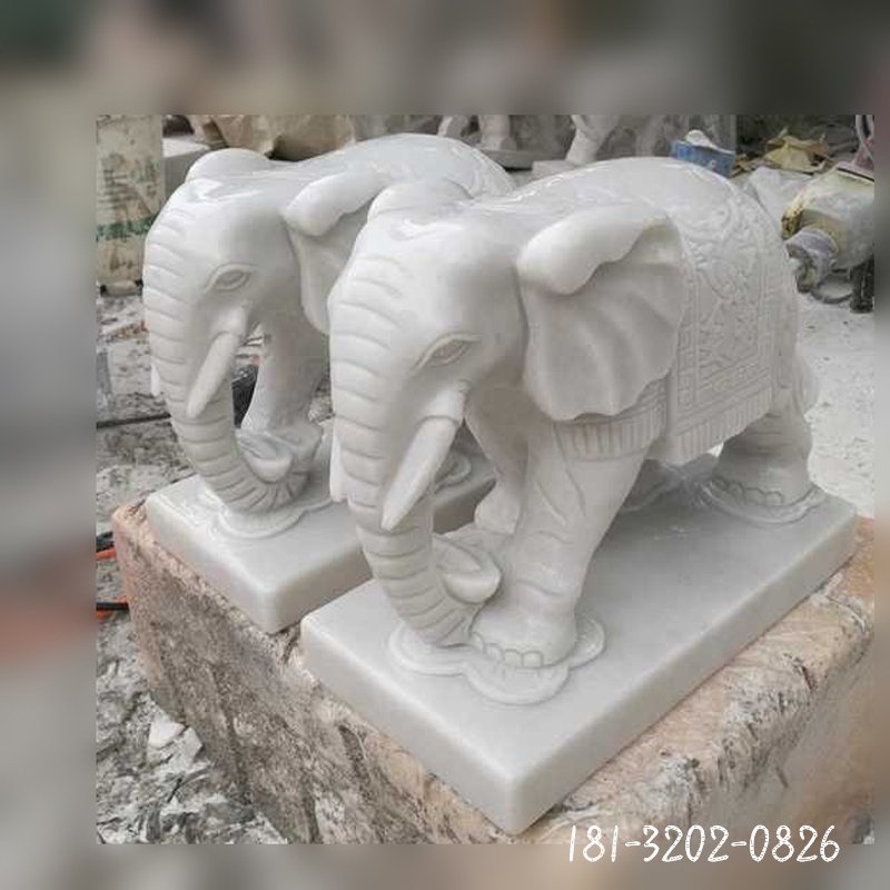 销项汉白玉小象石雕 (277)